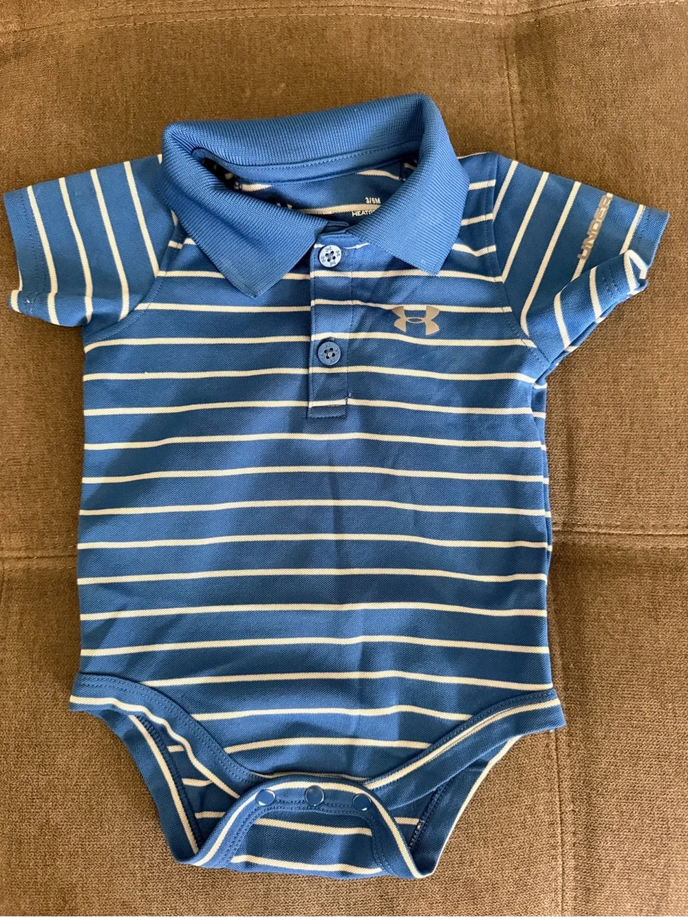 Under Armour Blue and White Striped Polo Onesie for Kids